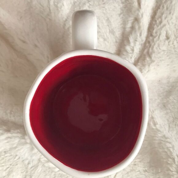 Magenta White JOLLY Mug with red interior and script - Picture 6 of 8